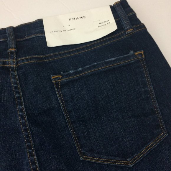 Frame Denim Mid-rise Skinny Jeans Frayed Hem - Picture 11 of 11